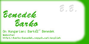 benedek barko business card