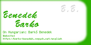 benedek barko business card